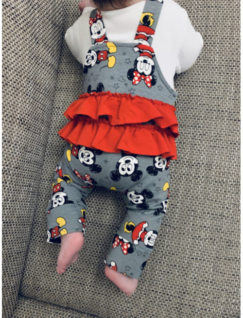 Teplákové gate na traky Minnie s mašľou a volánom