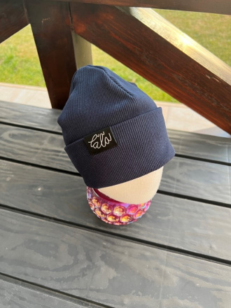 Rebro PLYTKÁ čiapka - tmavomodrá