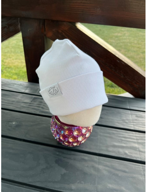 Rebro PLYTKÁ čiapka - biela