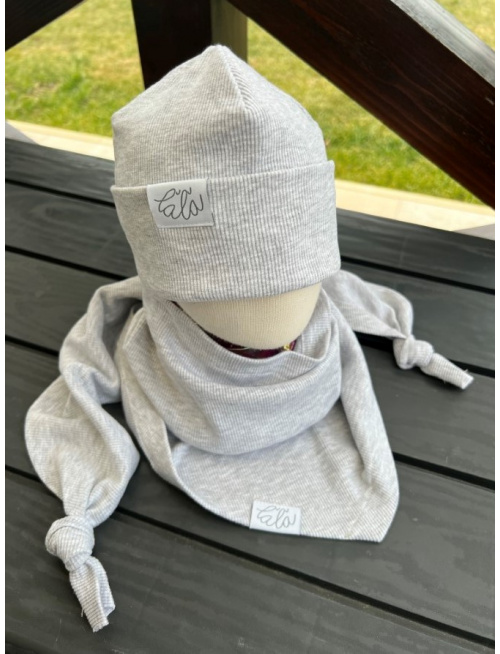 Rebro PLYTKÁ čiapka - svetlosivý melír