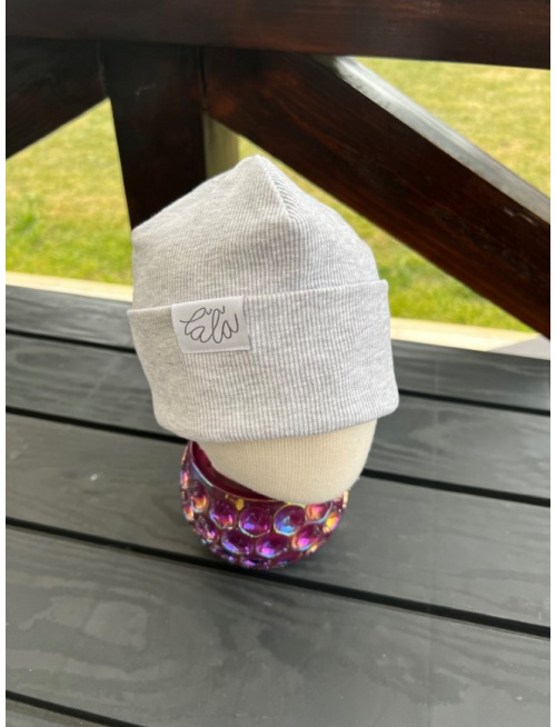 Rebro PLYTKÁ čiapka - svetlosivý melír