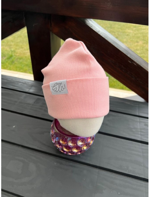 Rebro PLYTKÁ čiapka - púdrová