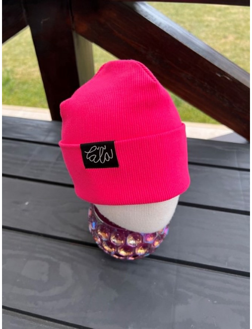 Rebro PLYTKÁ čiapka - malinová