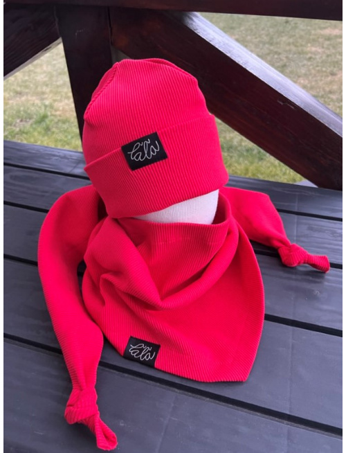 Rebro PLYTKÁ čiapka - červená