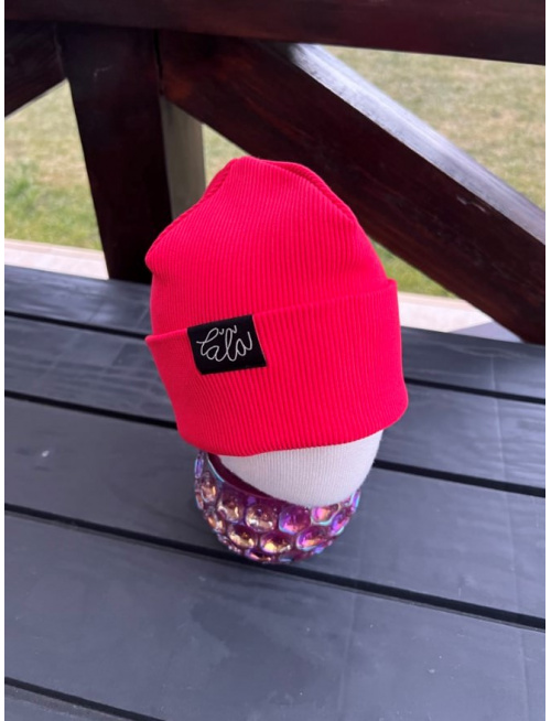 Rebro PLYTKÁ čiapka - červená