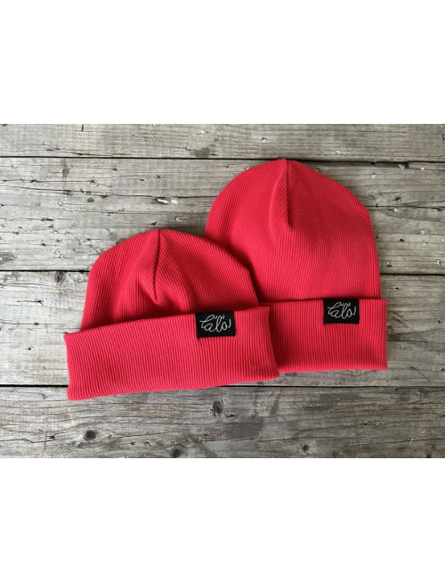 Rebro PLYTKÁ čiapka - červená