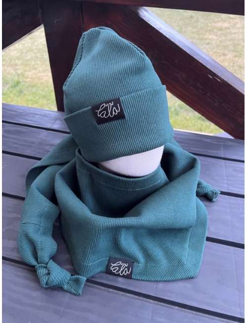 klikni pre zväčšenie Rebro PLYTKÁ čiapka - smaragdovo zelená