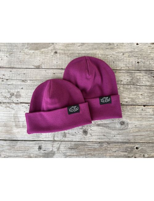 Rebro PLYTKÁ čiapka - amarant