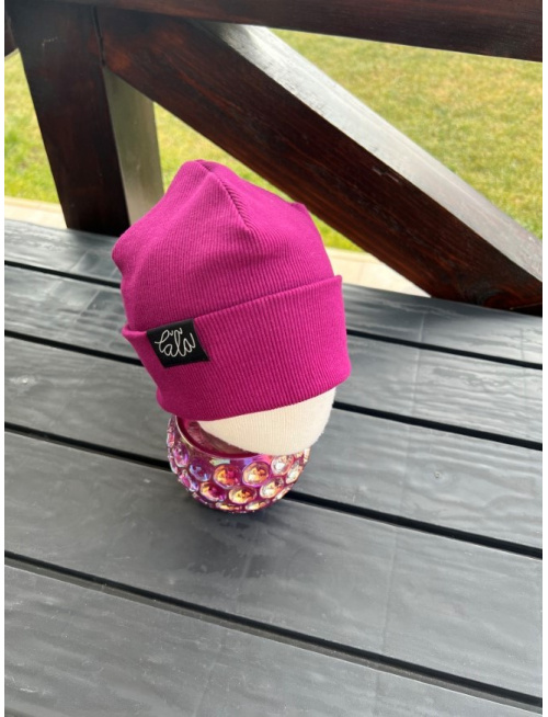 Rebro PLYTKÁ čiapka - amarant