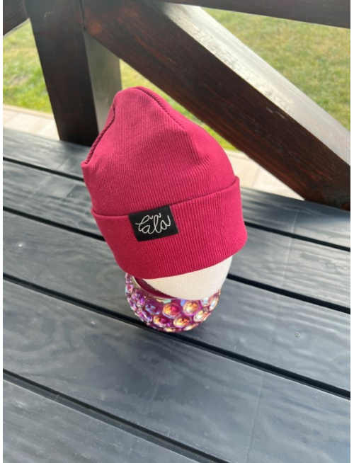 Rebro PLYTKÁ čiapka - bordová