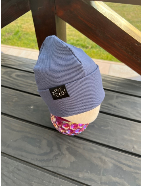 Rebro PLYTKÁ čiapka - indigo