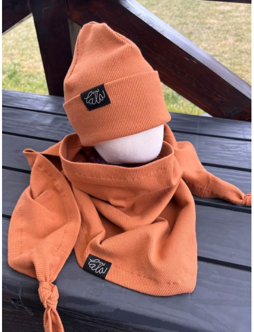 Rebro PLYTKÁ čiapka - karamel