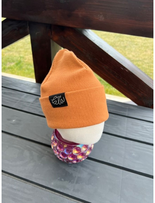 Rebro PLYTKÁ čiapka - karamel