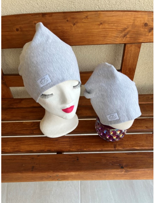 Parma šmolko čiapka - sivá - dvojvrstvová