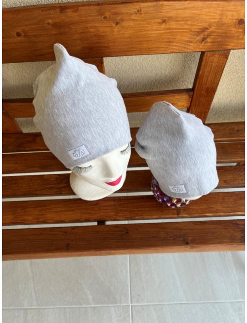 Parma šmolko čiapka - sivá - dvojvrstvová