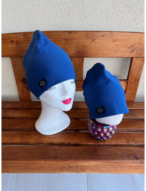 Parma šmolko čiapka - modrá - dvojvrstvová