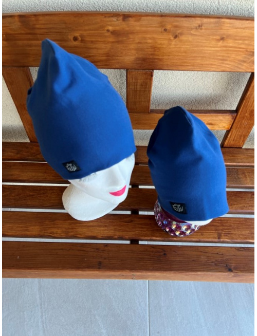 Parma šmolko čiapka - modrá - dvojvrstvová