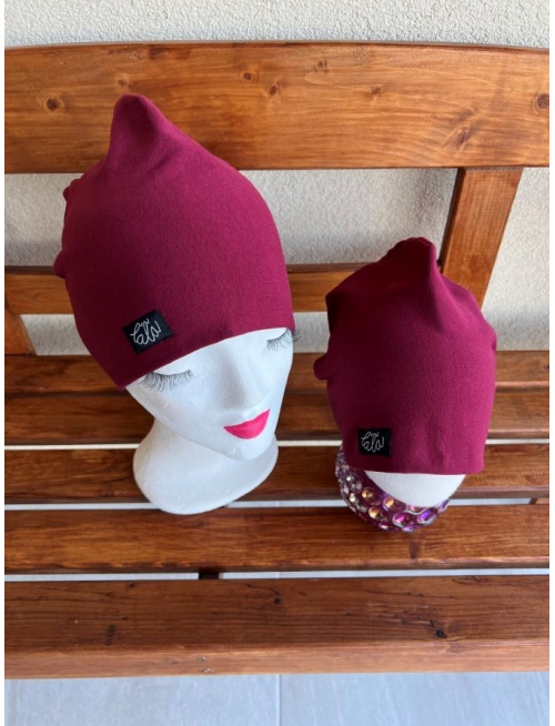 Parma šmolko čiapka - bordová - dvojvrstvová