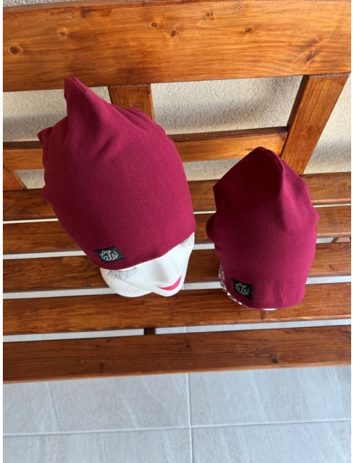 Parma šmolko čiapka - bordová - dvojvrstvová