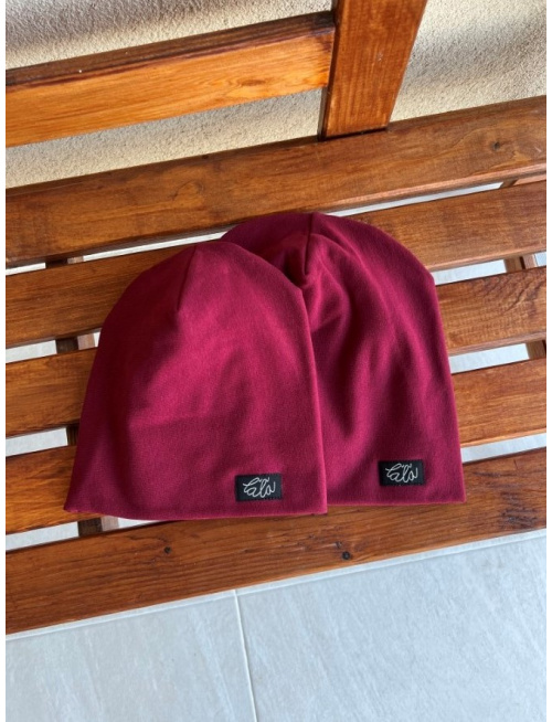 Parma šmolko čiapka - bordová - dvojvrstvová