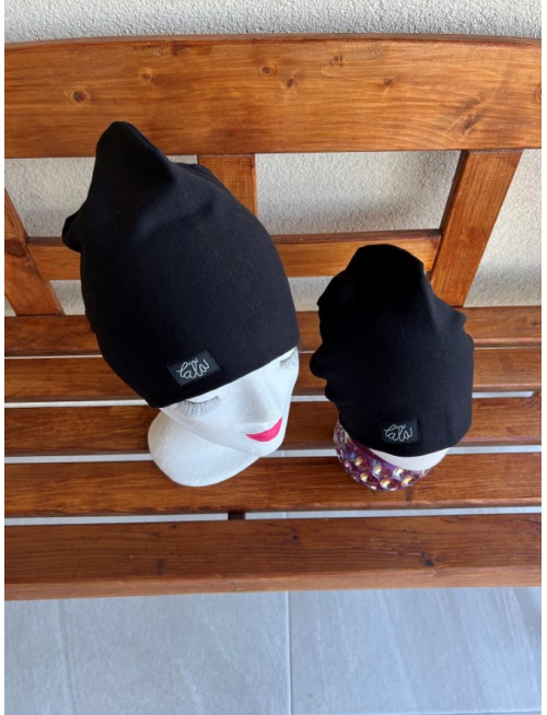 Parma šmolko čiapka - čierna - dvojvrstvová