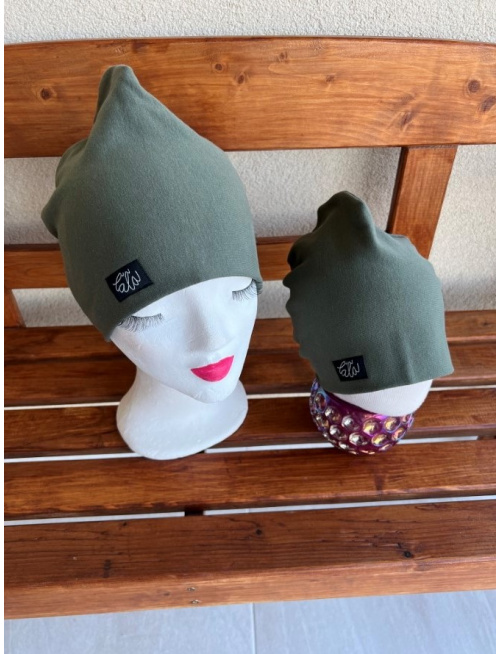 Parma šmolko čiapka - oliva - dvojvrstvová