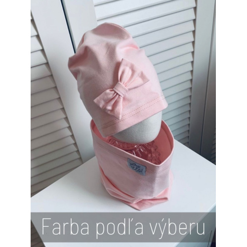 Jednofarebná šmolko čiapka s mašličkou - jednovrstvová