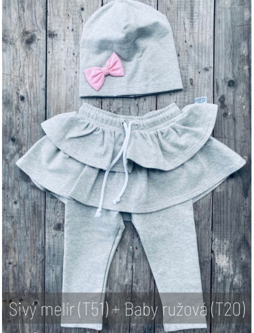 Jednofarebná šmolko čiapka s inofarebnou mašličkou - jednovrstvová