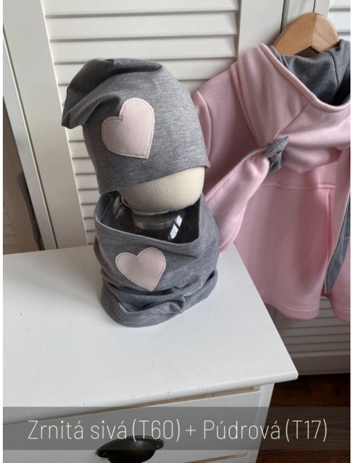 Jednofarebná šmolko čiapka s inofarebným srdiečkom - jednovrstvová