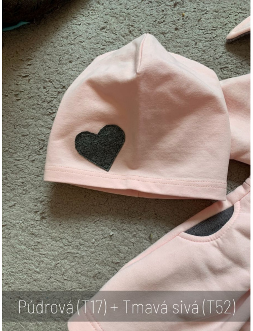 Jednofarebná šmolko čiapka s inofarebným srdiečkom - jednovrstvová