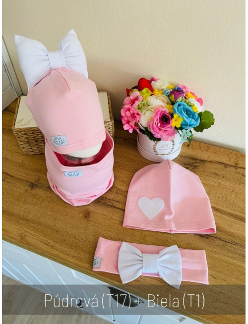 Jednofarebná šmolko čiapka s inofarebným srdiečkom - jednovrstvová