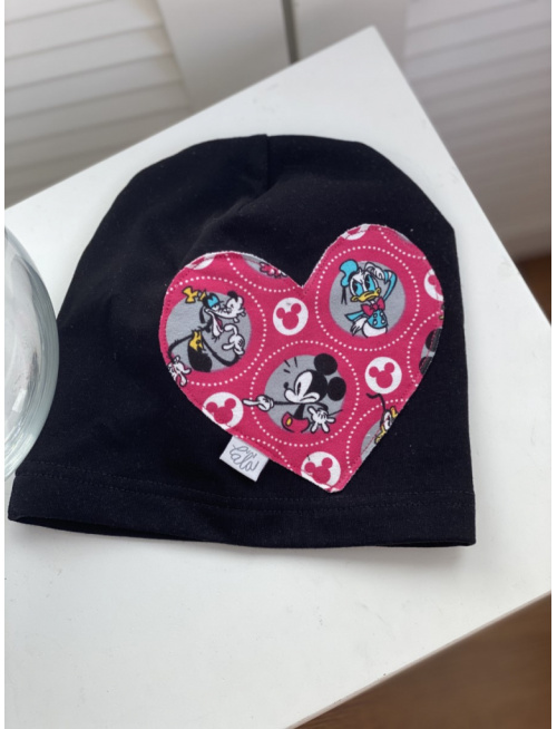 Jednofarebná šmolko čiapka so vzorovaným srdcom - jednovrstvová