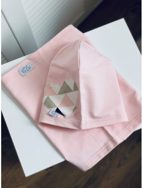 Jednofarebná šmolko čiapka so vzorovaným srdcom - jednovrstvová