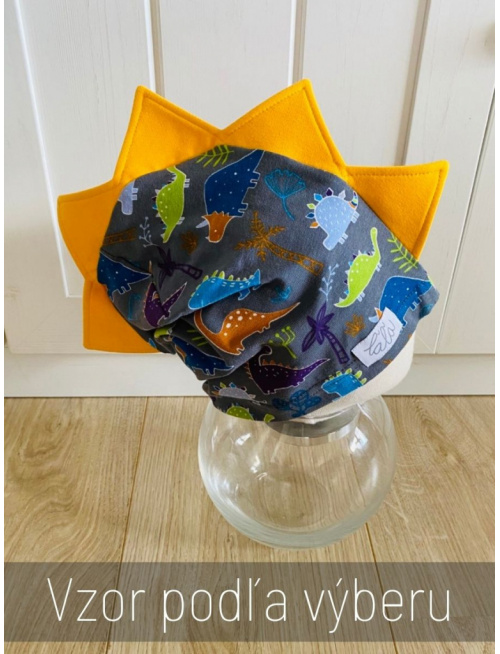 Dino čiapka - vzorovaná
