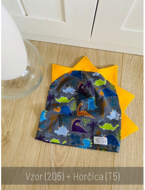 Dino čiapka - vzorovaná