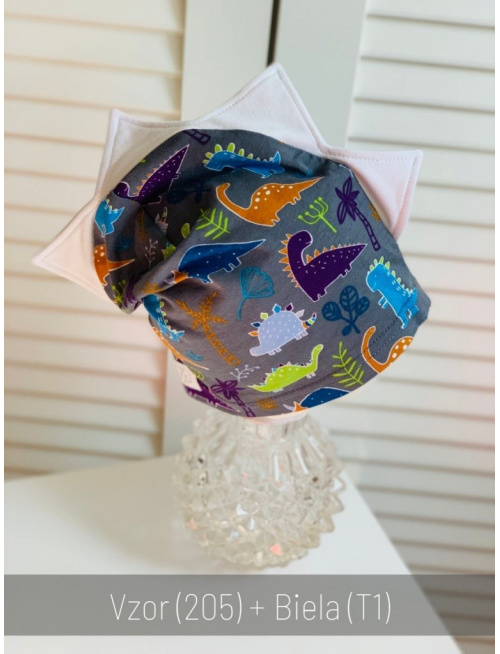 Dino čiapka - vzorovaná