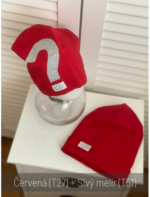 Jednofarebná šmolko čiapka s otáznikom - jednovrstvová