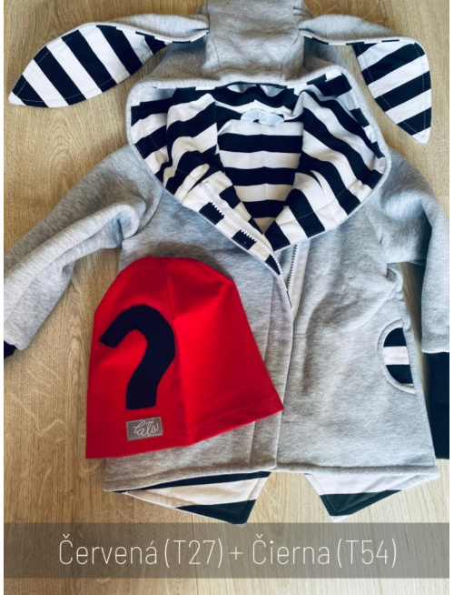 Jednofarebná šmolko čiapka s otáznikom - jednovrstvová