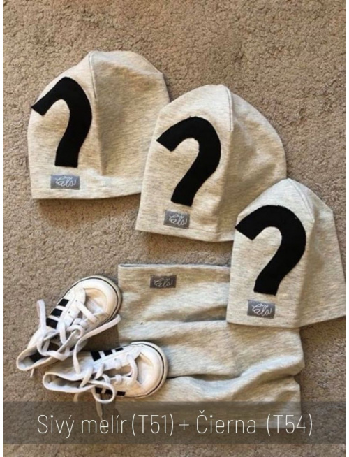 Jednofarebná šmolko čiapka s otáznikom - jednovrstvová