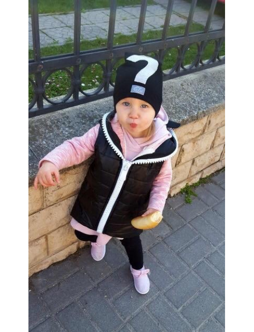 Jednofarebná šmolko čiapka s otáznikom - jednovrstvová