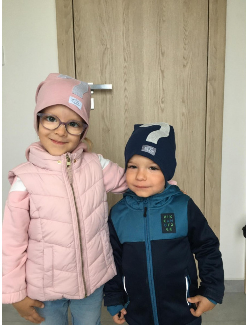 Jednofarebná šmolko čiapka s otáznikom - jednovrstvová