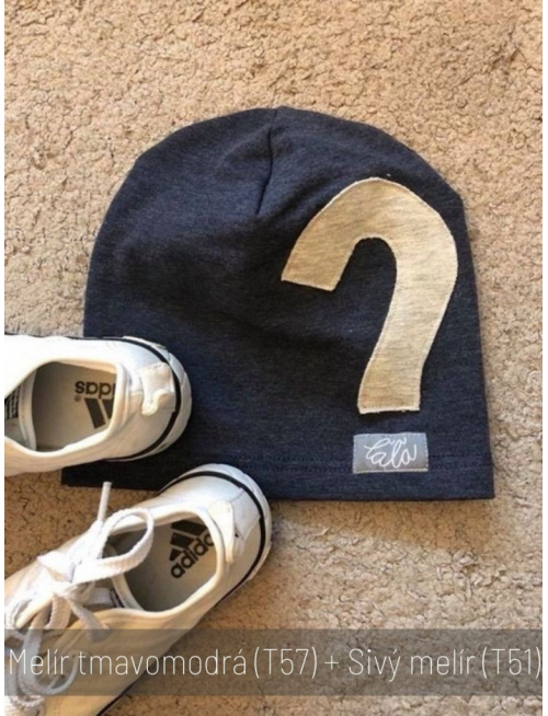 Jednofarebná šmolko čiapka s otáznikom - jednovrstvová