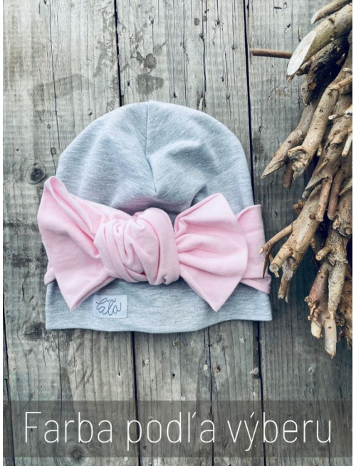 Šmolko čiapka s viazacou inofarebnou mašľou