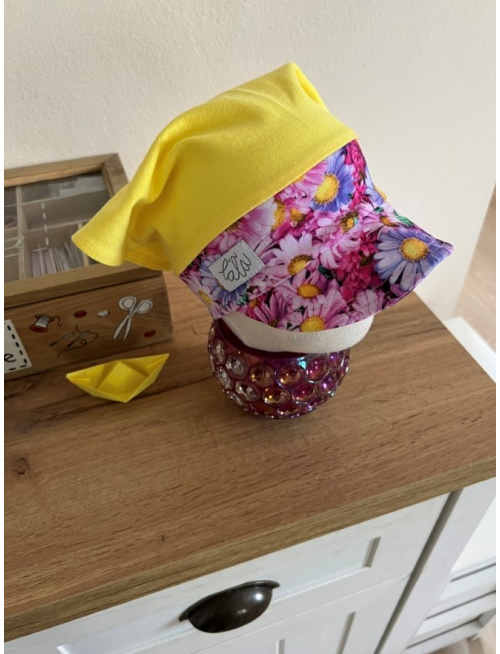 Úpletová šatka LORY so šiltom - na pevno - Margarétka