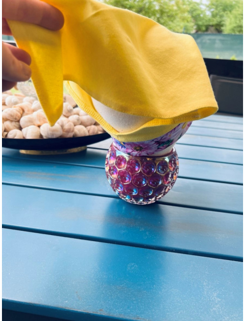 Úpletová šatka LORY so šiltom - na pevno - Margarétka