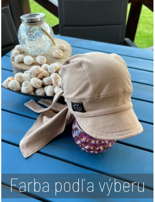 Pirátka so šiltom na viazanie - jednofarebná