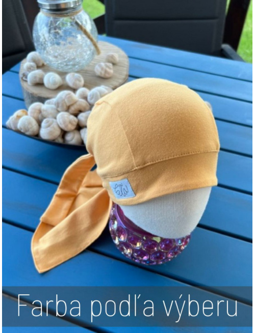 Pirátka bez šiltu na viazanie - jednofarebná