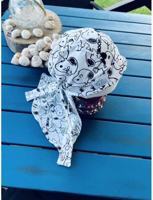 Pirátka bez šiltu na viazanie - vzorovaná