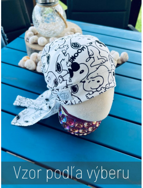 Pirátka bez šiltu na viazanie - vzorovaná