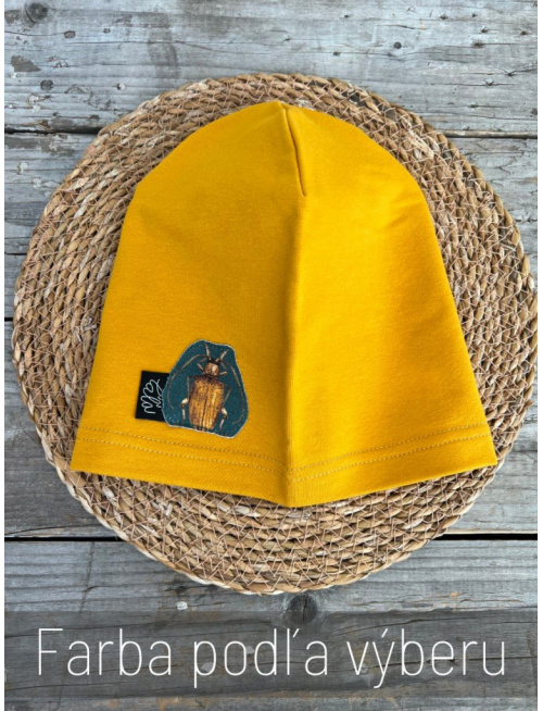 Jednofarebná šmolko čiapka s aplikáciou Chrobáčik C - jednovrstvová